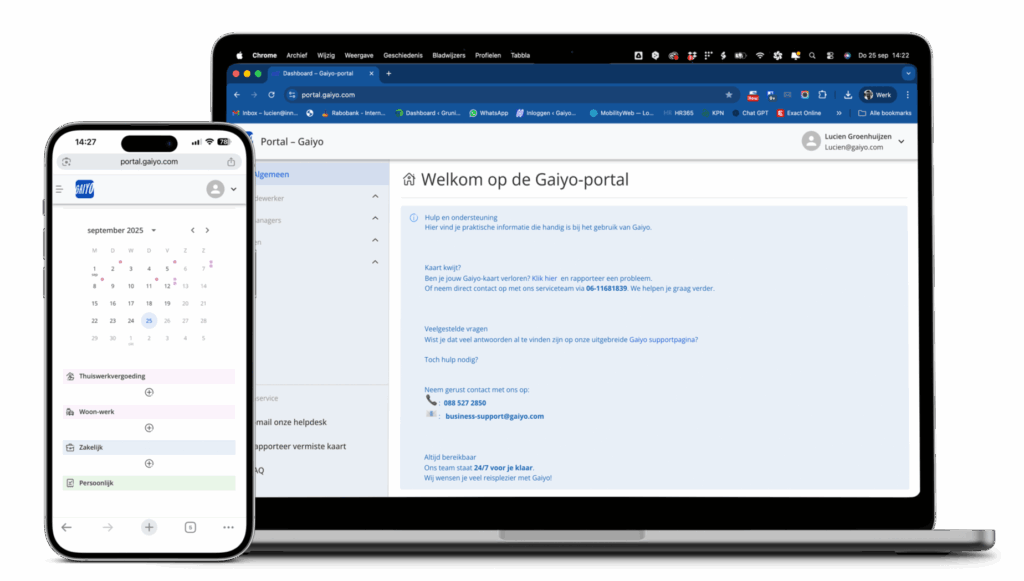 De Gaiyo portal is te gebruiken via je computer, ipad en telefoon