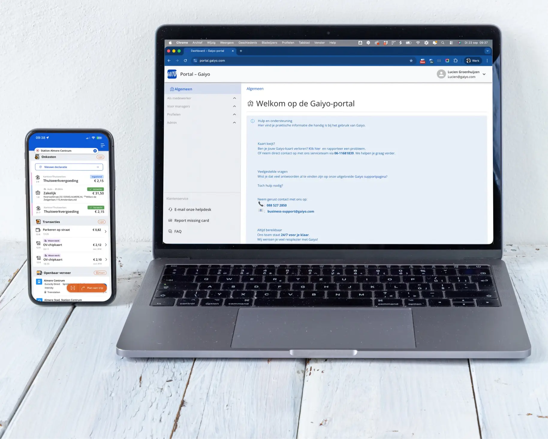 Aan de slag met Gaiyo Start in de App en de portal
